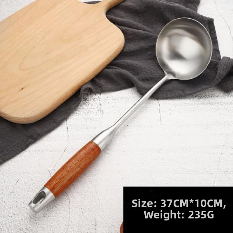 Nerūsējošā tērauda zupes karote ar garu kātiņu paredzēta zupas un putras pasniegšanai