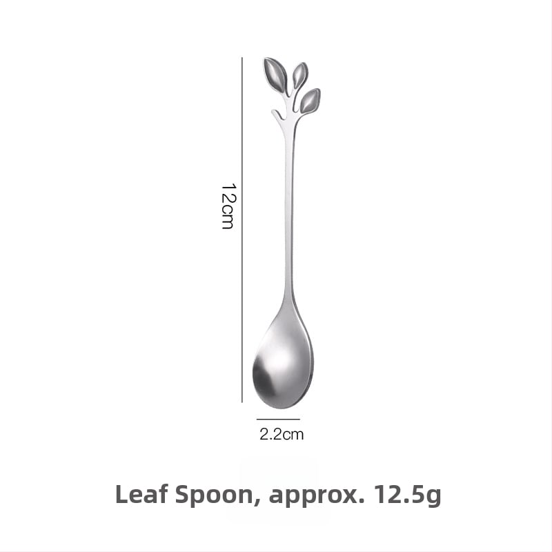 Lingură cu mâner lung, motiv floare de cireș, oțel inoxidabil 410, finisaj oglindă, Little Old Man Tableware