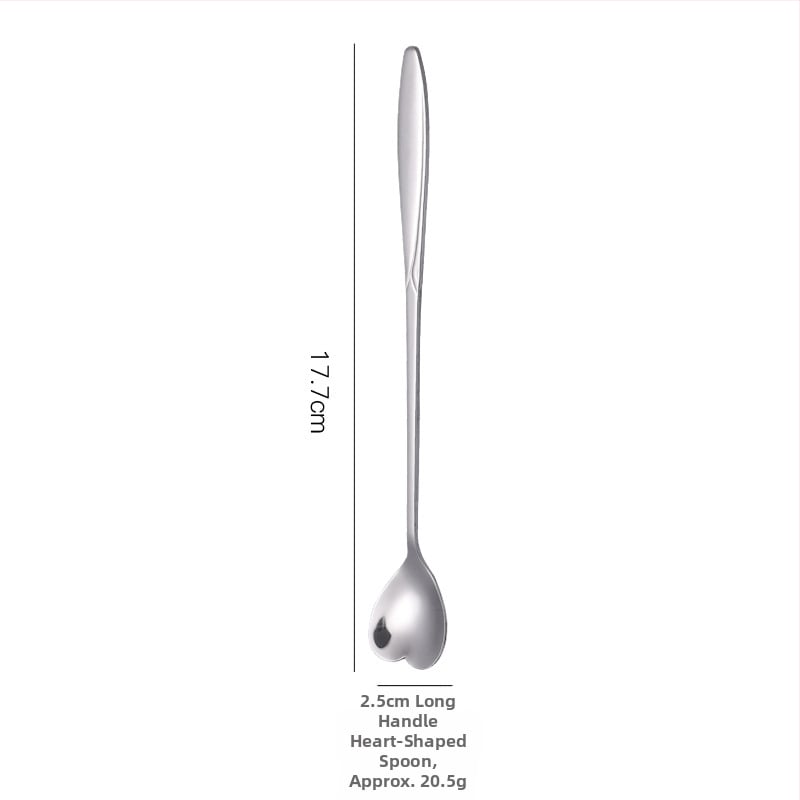 Lingură cu mâner lung, motiv floare de cireș, oțel inoxidabil 410, finisaj oglindă, Little Old Man Tableware