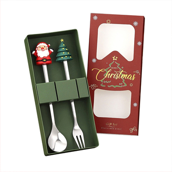 Set din două piese: furculițe și linguri din oțel inoxidabil 410, finisaj oglindă, realizat manual, imprimare logo disponibil