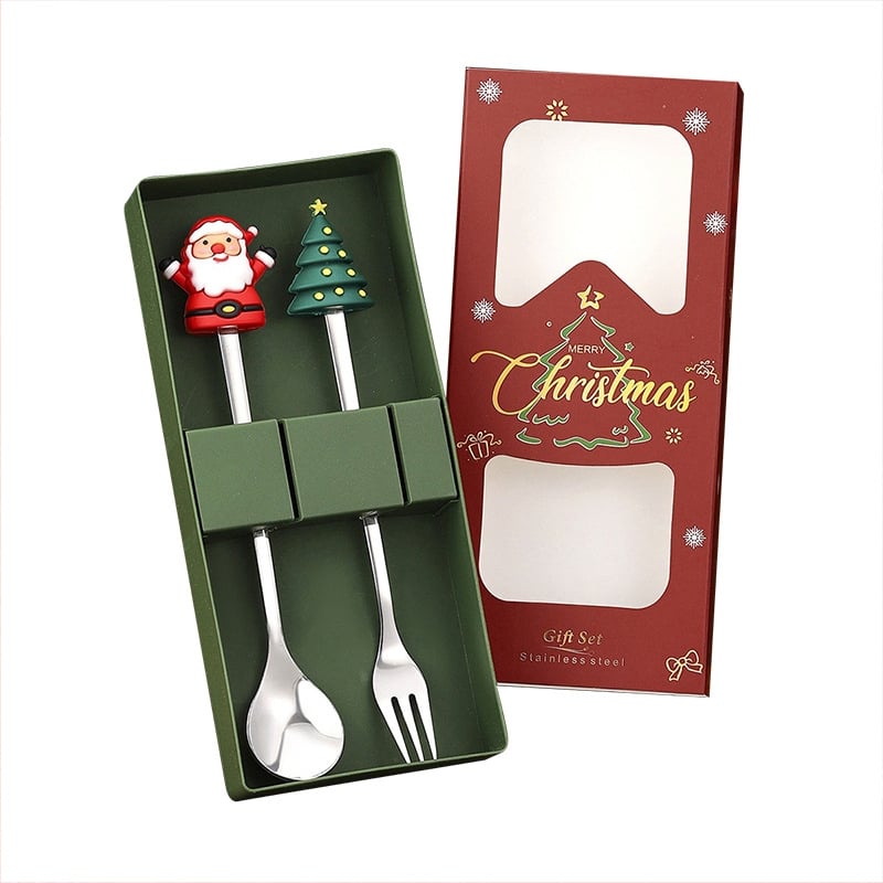 Set din două piese: furculițe și linguri din oțel inoxidabil 410, finisaj oglindă, realizat manual, imprimare logo disponibil