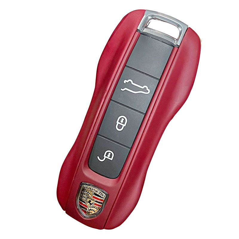 Porsche kulcsház – PU anyag, lakkozott bőrhatás, egyszerű stílus; kompatibil Cayenne, Macan, 911, Panamera, 718, Taycan
