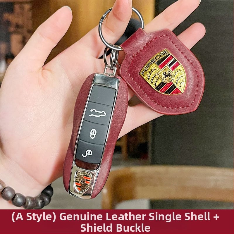 Porsche kulcsház – PU anyag, lakkozott bőrhatás, egyszerű stílus; kompatibil Cayenne, Macan, 911, Panamera, 718, Taycan