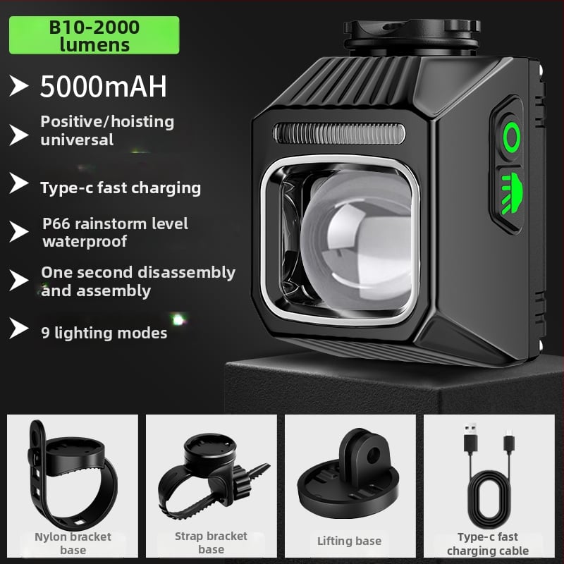 Elülső világítás kerékpárhoz, országúti és MTB kerékpárokhoz, éjszakai vezetéshez, integrált bringa számítógéppel, hosszú üzemidejű akkumulátor