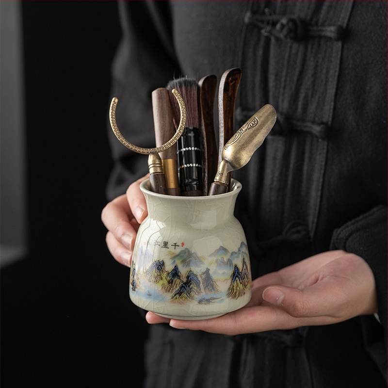 Chenxiang Ge Kiln κεραμικό σετ τελετής τσαγιού Six Gentlemen εργαλεία – Μάρκα Chenxiang, Ge Kiln, κινεζικό στυλ