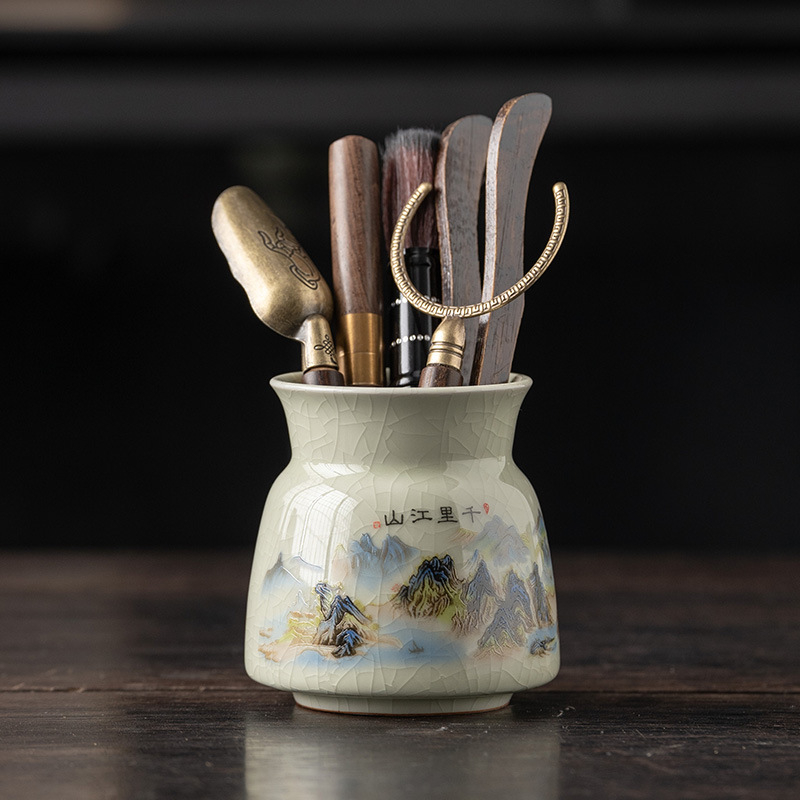 Chenxiang Ge Kiln κεραμικό σετ τελετής τσαγιού Six Gentlemen εργαλεία – Μάρκα Chenxiang, Ge Kiln, κινεζικό στυλ