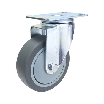 Universaalne ratas lameplaadiga, vaikne suunatud piduriga, TPR kumm