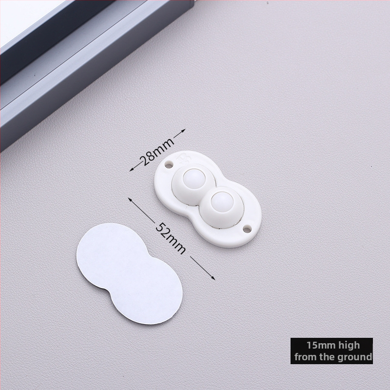 Самозалепващи въртящи колелца за мебели — без пробиване, 360° въртене, дебела основа