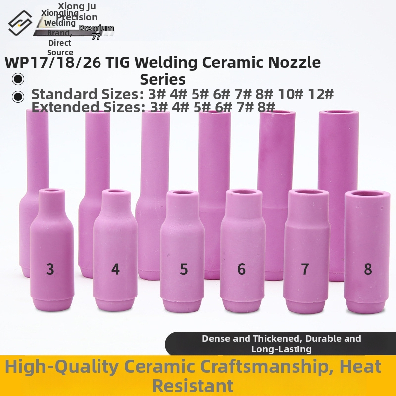 Keramikinis antgalis argono lankinio suvirinimui – WP serija (WP18/17/26, QQ300, QS300), invertuotas keraminis dangtelis, 13N10N serija