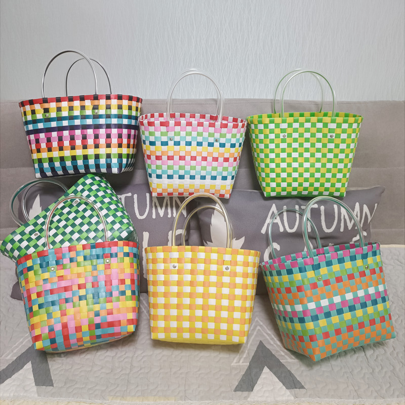 Geantă din PVC țesută, mică pătrată, stil proaspăt și dulce, pentru uz zilnic, primăvara 2022