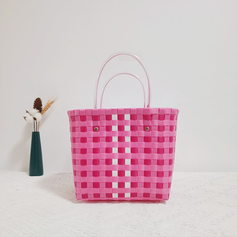 Geantă din PVC țesută, mică pătrată, stil proaspăt și dulce, pentru uz zilnic, primăvara 2022