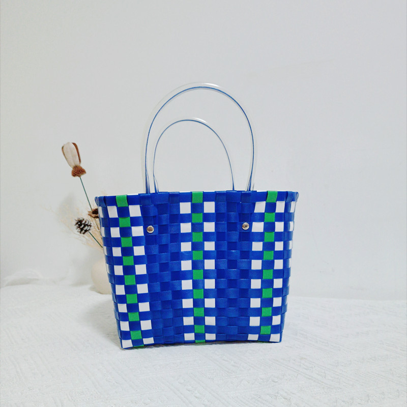 Geantă din PVC țesută, mică pătrată, stil proaspăt și dulce, pentru uz zilnic, primăvara 2022