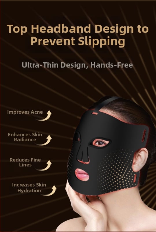 Mască facială de frumusețe cu terapie fotonică – reîncărcabilă, 3 trepte, utilizare acasă; reducerea ridurilor, estomparea acneei, luminozitatea pielii