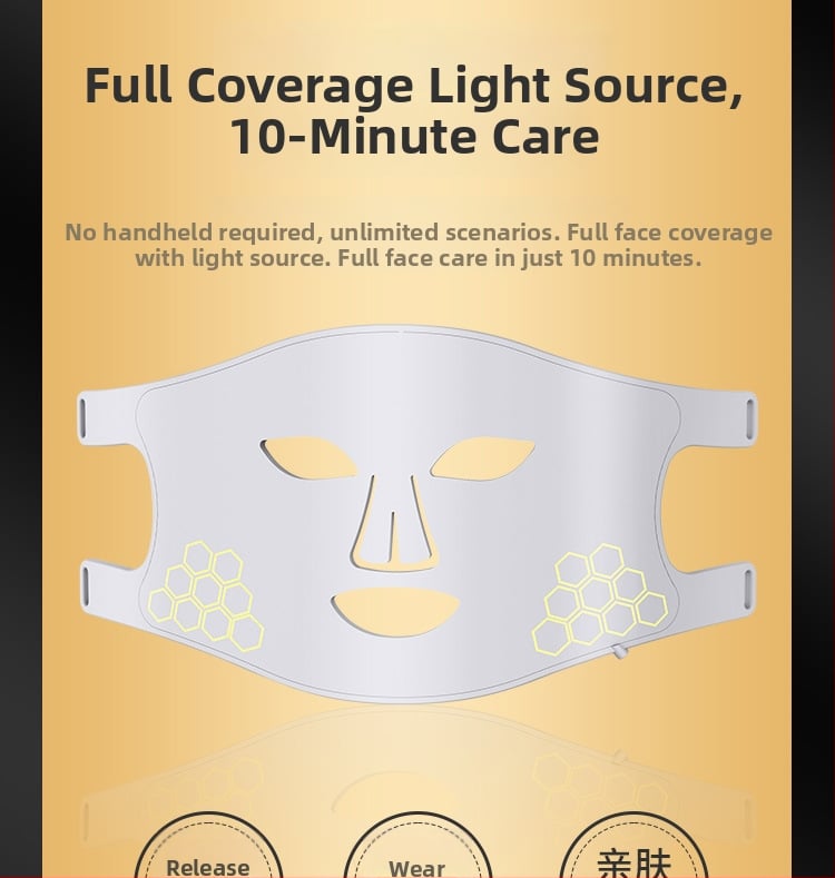 Mască facială de frumusețe cu terapie fotonică – reîncărcabilă, 3 trepte, utilizare acasă; reducerea ridurilor, estomparea acneei, luminozitatea pielii