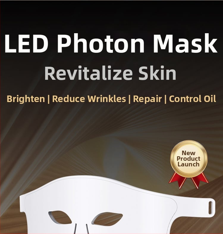 Mască facială de frumusețe cu terapie fotonică – reîncărcabilă, 3 trepte, utilizare acasă; reducerea ridurilor, estomparea acneei, luminozitatea pielii