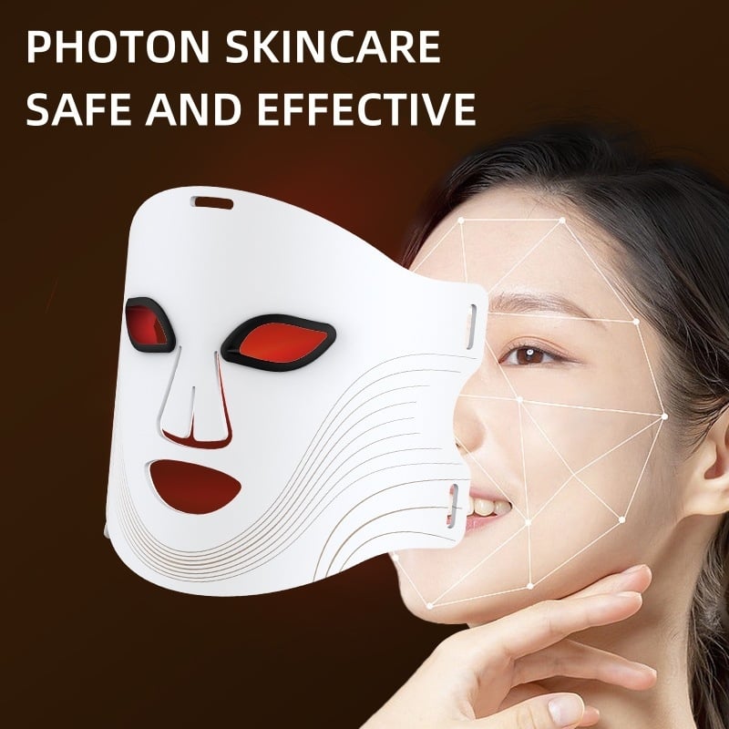 Mască facială de frumusețe cu terapie fotonică – reîncărcabilă, 3 trepte, utilizare acasă; reducerea ridurilor, estomparea acneei, luminozitatea pielii