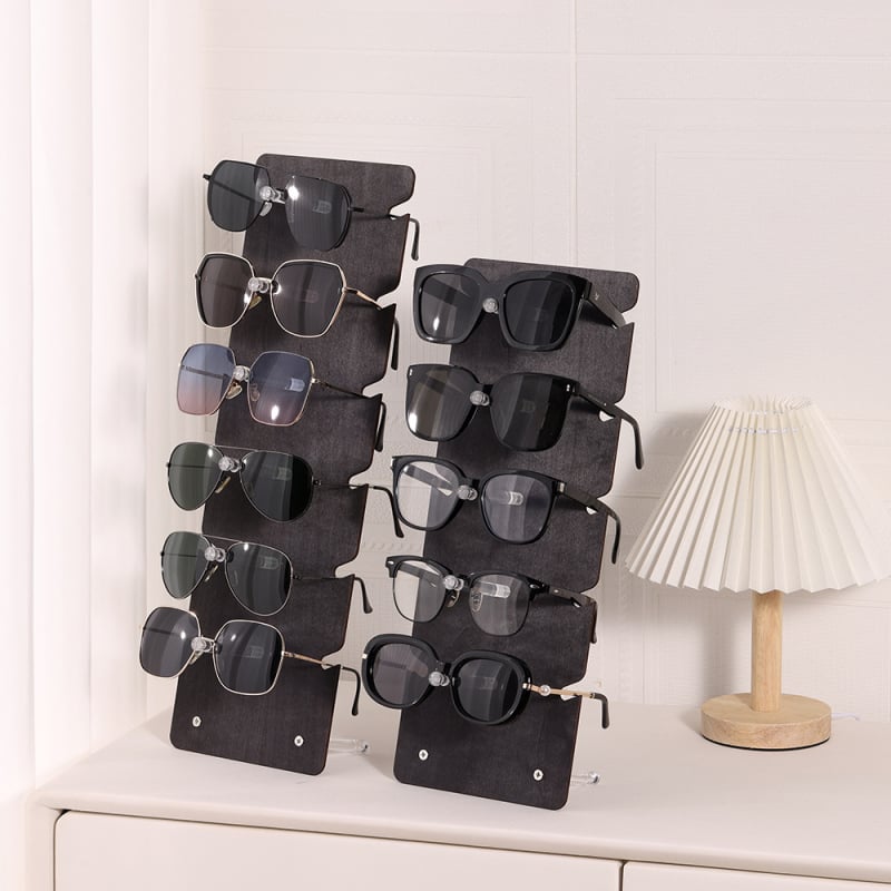 Suport din lemn pentru depozitarea ochelarilor, cinci etaje, structură din placă multistrat, tăiere cu laser, carcasă din lemn, modelul 3015