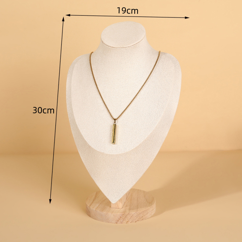 Suport de afișare pentru coliere, lemn și catifea, orientare portret, stil premium, construcție din flanel