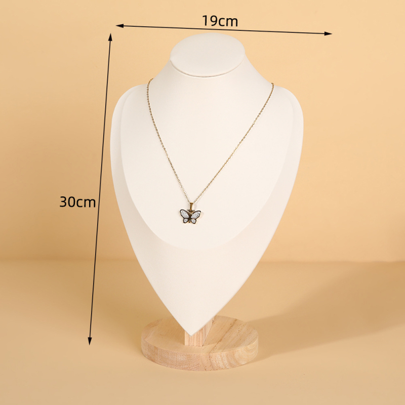 Suport de afișare pentru coliere, lemn și catifea, orientare portret, stil premium, construcție din flanel