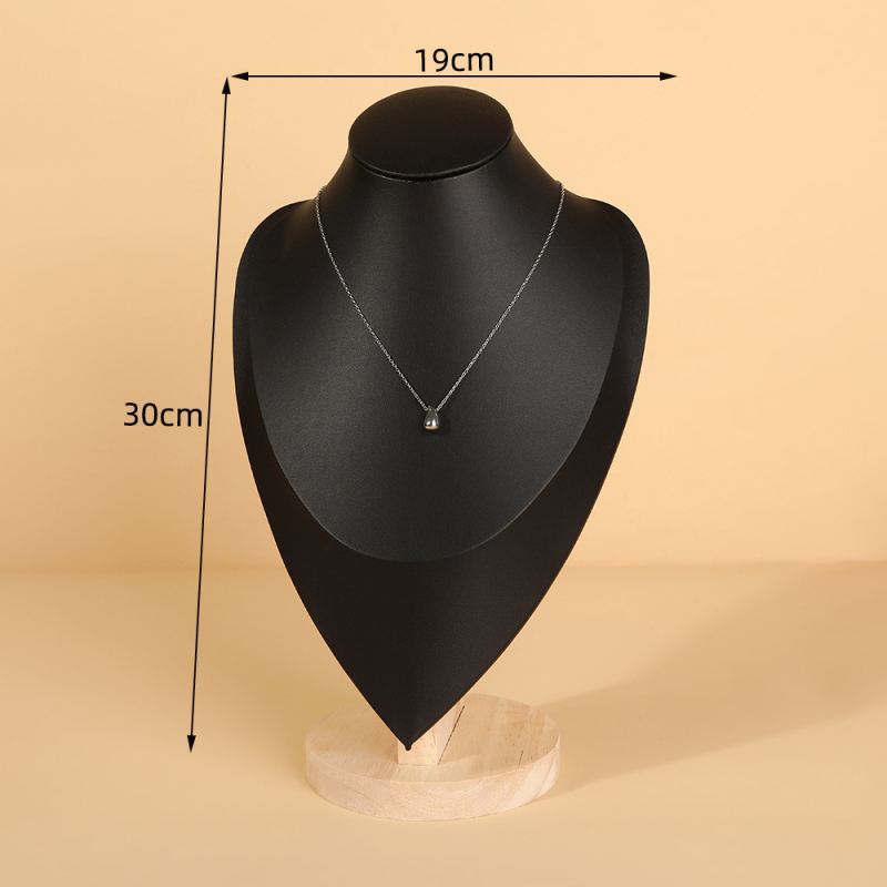 Suport de afișare pentru coliere, lemn și catifea, orientare portret, stil premium, construcție din flanel