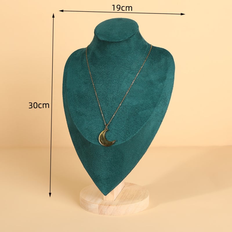 Suport de afișare pentru coliere, lemn și catifea, orientare portret, stil premium, construcție din flanel