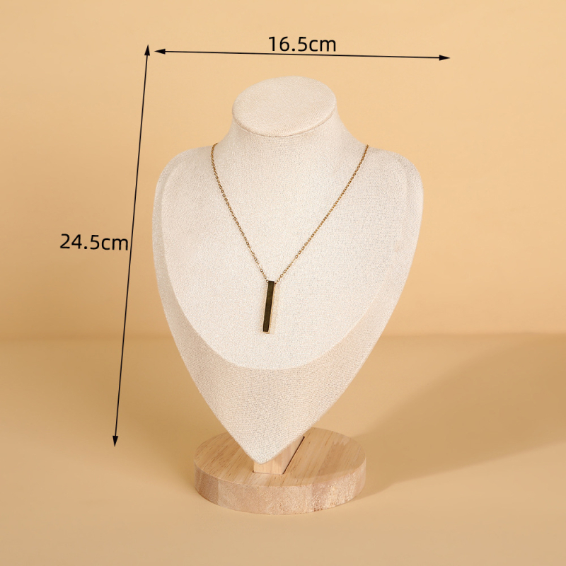 Suport de afișare pentru coliere, lemn și catifea, orientare portret, stil premium, construcție din flanel