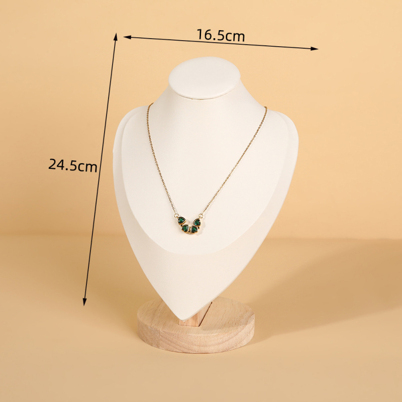 Suport de afișare pentru coliere, lemn și catifea, orientare portret, stil premium, construcție din flanel