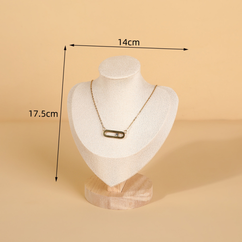 Suport de afișare pentru coliere, lemn și catifea, orientare portret, stil premium, construcție din flanel