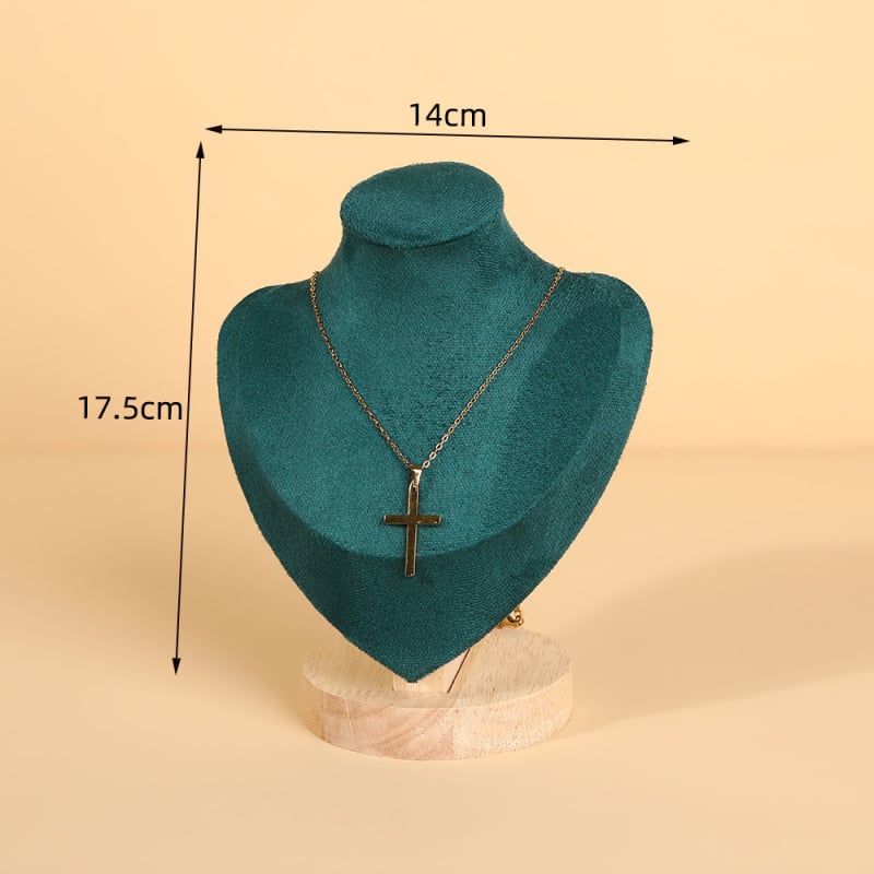 Suport de afișare pentru coliere, lemn și catifea, orientare portret, stil premium, construcție din flanel