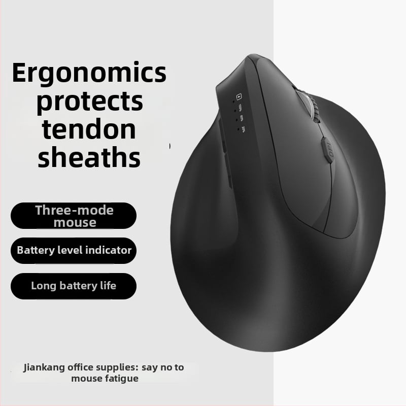 Vertikálna ergonomická bezdrôtová myš s nabíjaním, tri režimy Bluetooth/2.4G, 1600dpi, 6 tlačidiel