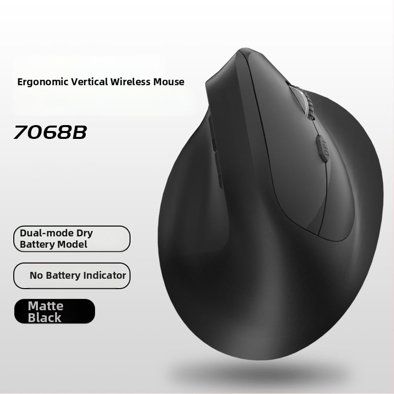 Vertikálna ergonomická bezdrôtová myš s nabíjaním, tri režimy Bluetooth/2.4G, 1600dpi, 6 tlačidiel