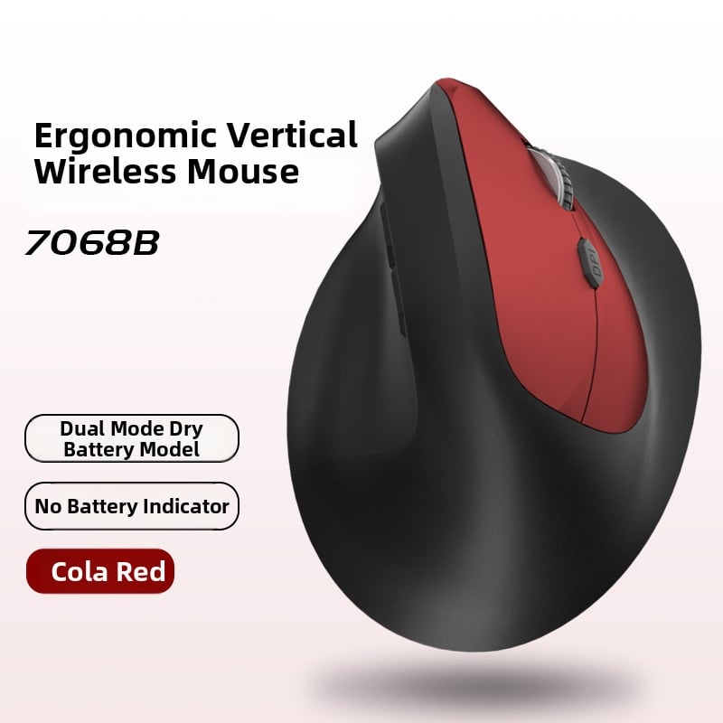 Vertikálna ergonomická bezdrôtová myš s nabíjaním, tri režimy Bluetooth/2.4G, 1600dpi, 6 tlačidiel