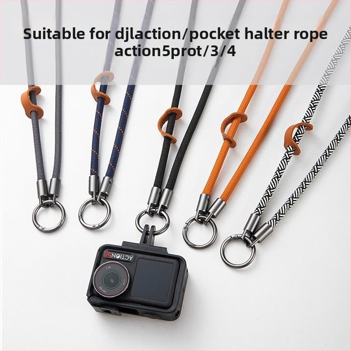 Action kamera kaklo lynas DJI Action 5 Pro, anti-nuostolio dizainas, poliesterio virvė, metalo sagtis, logotipo spausdinimas įmanomas