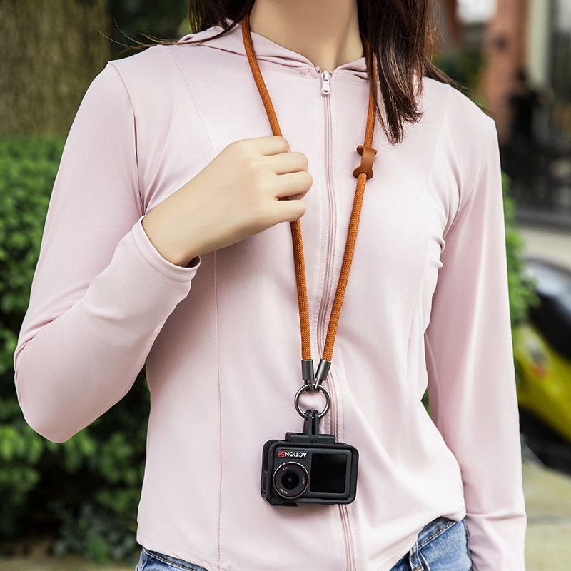 Action kamera kaklo lynas DJI Action 5 Pro, anti-nuostolio dizainas, poliesterio virvė, metalo sagtis, logotipo spausdinimas įmanomas