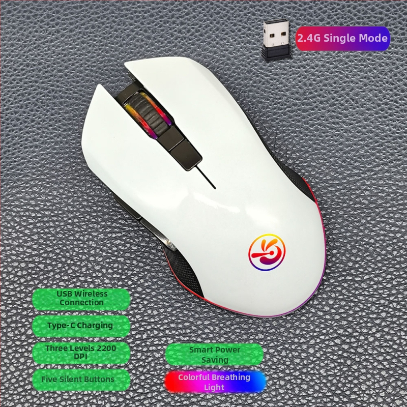 M6 ασύρματο ποντίκι Bluetooth 5.2 με διπλό τρόπο σύνδεσης 2.4G/Bluetooth, φόρτιση USB-C, 2400dpi, 6 κουμπιά, εργονομικός σχεδιασμός