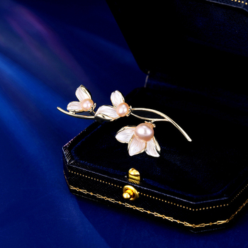 Χάλκινη καρφίτσα με μοτίβο λουλουδιού, ιδιαίτερο στυλ, μοντελοποίηση: λουλουδί, ηλεκτροπλατιωμένη επίστρωση