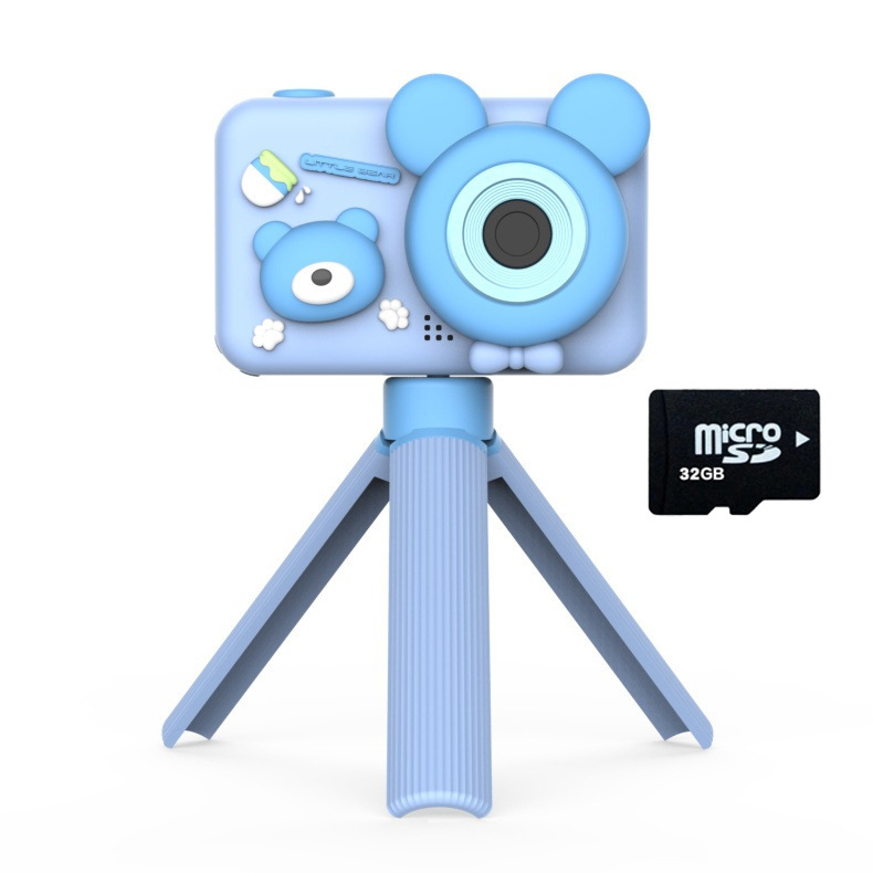 D32 Gyerekeknek szóló digitális kamera kettős HD objektívvel, 2,0 hüvelykes LCD, TF-kártya támogatás, ABS ház, akár 2 óra üzemidő