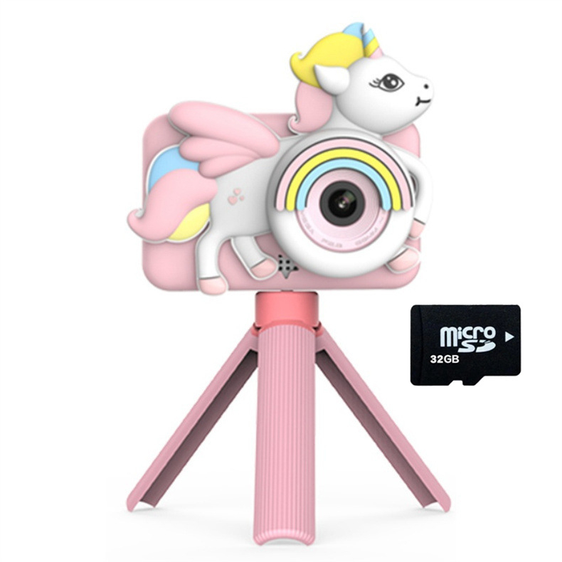 D32 Gyerekeknek szóló digitális kamera kettős HD objektívvel, 2,0 hüvelykes LCD, TF-kártya támogatás, ABS ház, akár 2 óra üzemidő