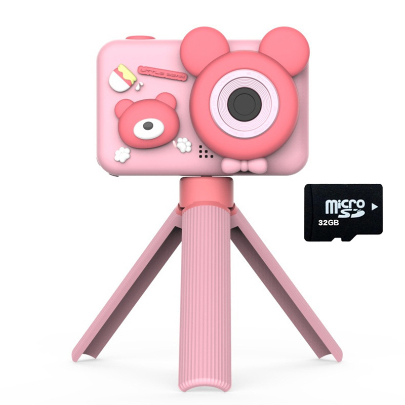 D32 Gyerekeknek szóló digitális kamera kettős HD objektívvel, 2,0 hüvelykes LCD, TF-kártya támogatás, ABS ház, akár 2 óra üzemidő