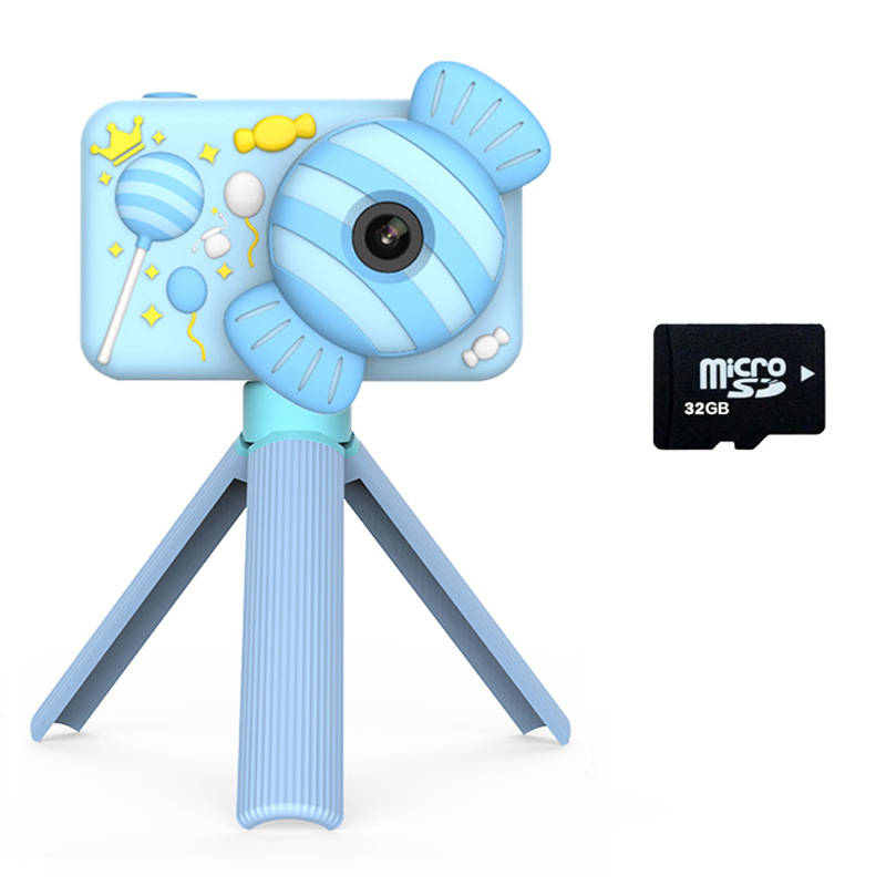 D32 Gyerekeknek szóló digitális kamera kettős HD objektívvel, 2,0 hüvelykes LCD, TF-kártya támogatás, ABS ház, akár 2 óra üzemidő