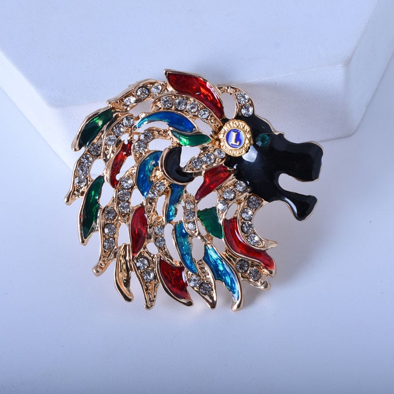 Καρφίτσα με μοτίβο λεόντα από κράμα για διακόσμηση (Υλικό: Κράμα; Λειτουργία: Διακόσμηση; Τύπος: Καρφίτσα; Στυλ: Γυναίκες, Φυσικό; Επεξεργασία: Ηλεκτροπλατίωση)