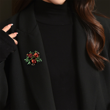 Καρφίτσα από κράμα ψευδάργύρου με στρας, vintage μοτίβο, στυλ μόδας γραφείου, διπλή χρήση