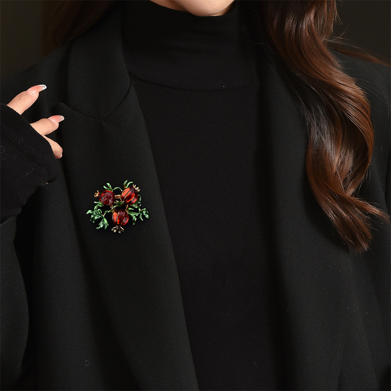 Καρφίτσα από κράμα ψευδάργύρου με στρας, vintage μοτίβο, στυλ μόδας γραφείου, διπλή χρήση