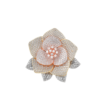 Χαλκού Καμέλια Καρφίτσα, Λουλουδένιο Σχέδιο, Ηλεκτροπλατιωμένο, Βιντάζ Στυλ, Διακόσμηση για Γυναίκες