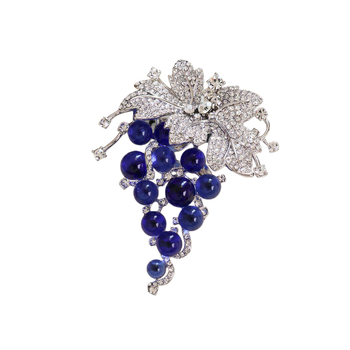 Broșă din cupru, în formă de strugure, încrustată cu diamante, pentru femei, accesoriu de modă de lux