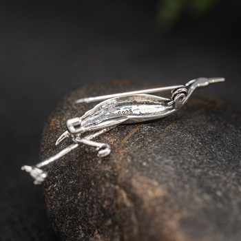 Καρφίτσα από 925 ασήμι, μοτίβο πουλιού, Νέος Κινέζικος Στυλ, ηλεκτροπλατίωση