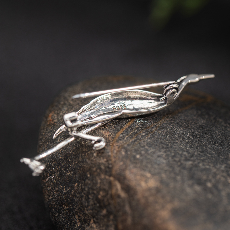 Καρφίτσα από 925 ασήμι, μοτίβο πουλιού, Νέος Κινέζικος Στυλ, ηλεκτροπλατίωση