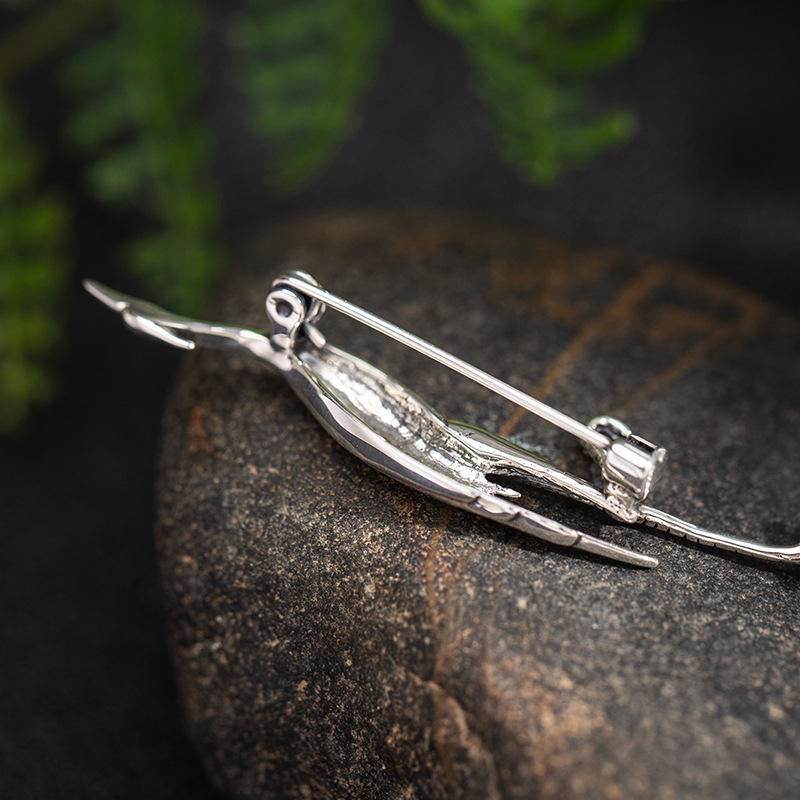 Καρφίτσα από 925 ασήμι, μοτίβο πουλιού, Νέος Κινέζικος Στυλ, ηλεκτροπλατίωση