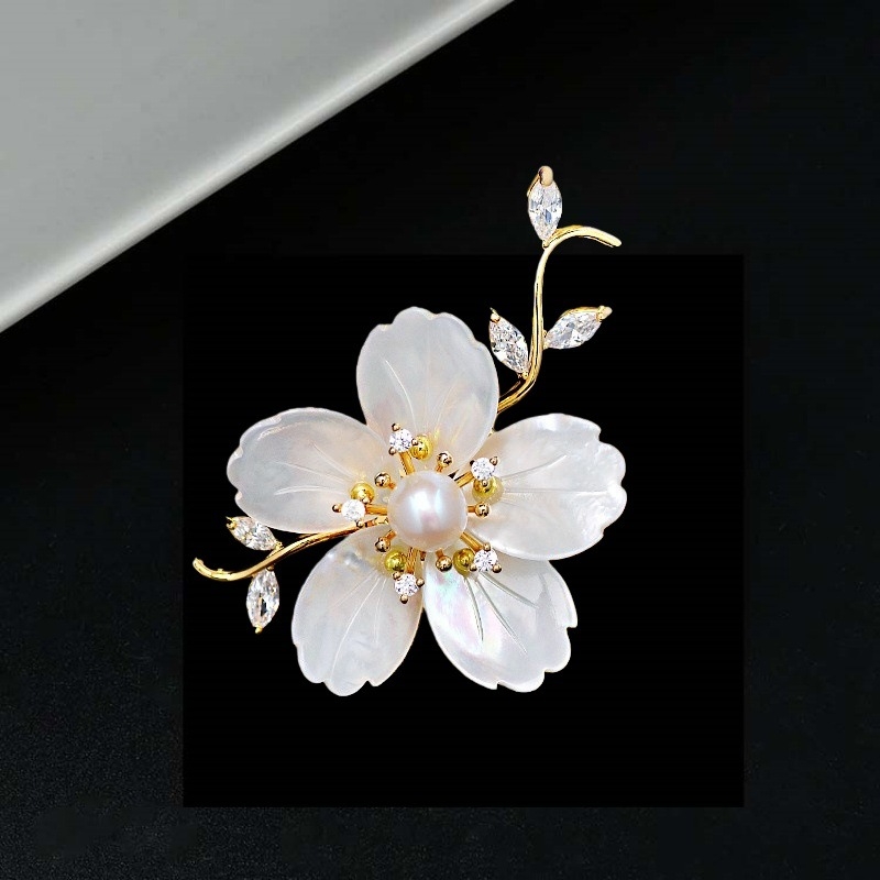 Καρφίτσα με σχέδιο λουλουδιού από χαλκό με επίστρωση ηλεκτροπλατίωσης; διακοσμητική, ευέλικτη, ρυθμιζόμενη