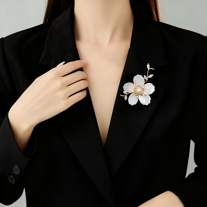 Καρφίτσα με σχέδιο λουλουδιού από χαλκό με επίστρωση ηλεκτροπλατίωσης; διακοσμητική, ευέλικτη, ρυθμιζόμενη